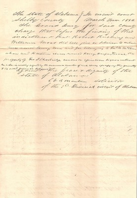 State vs Rushing and Moss Regarding Sale of Liquor to a Slave 30B Packet 280